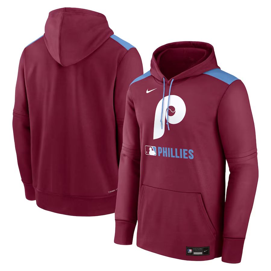 Men 2025 MLB Philadelphia Phillies Red Nike hoodie style 1